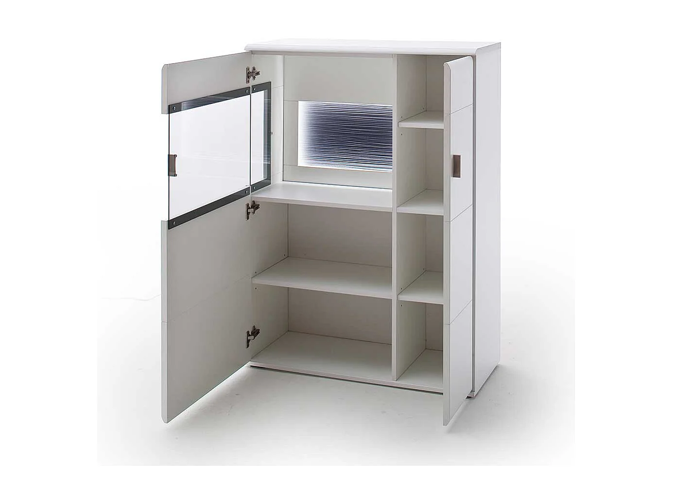 Highboard in Weiß und Anthrazit 90 cm breit