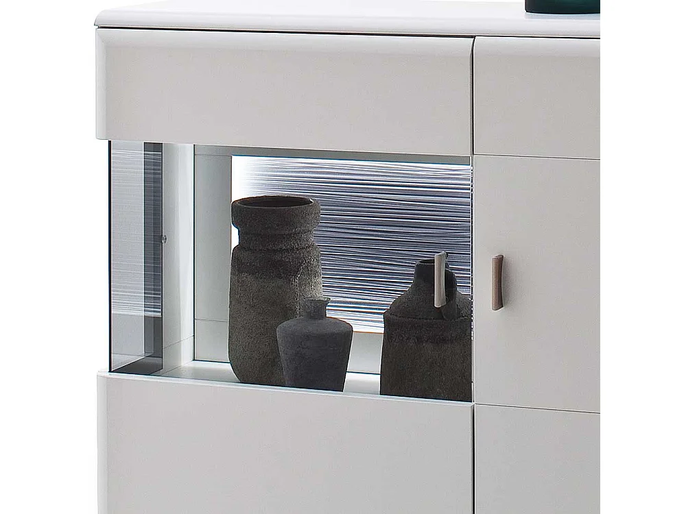 Highboard in Weiß und Anthrazit 90 cm breit