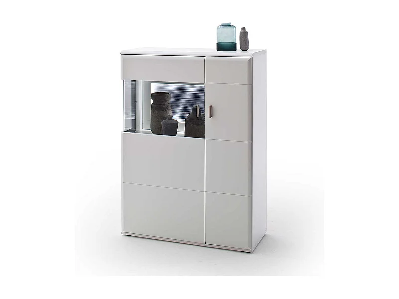 Highboard in Weiß und Anthrazit 90 cm breit