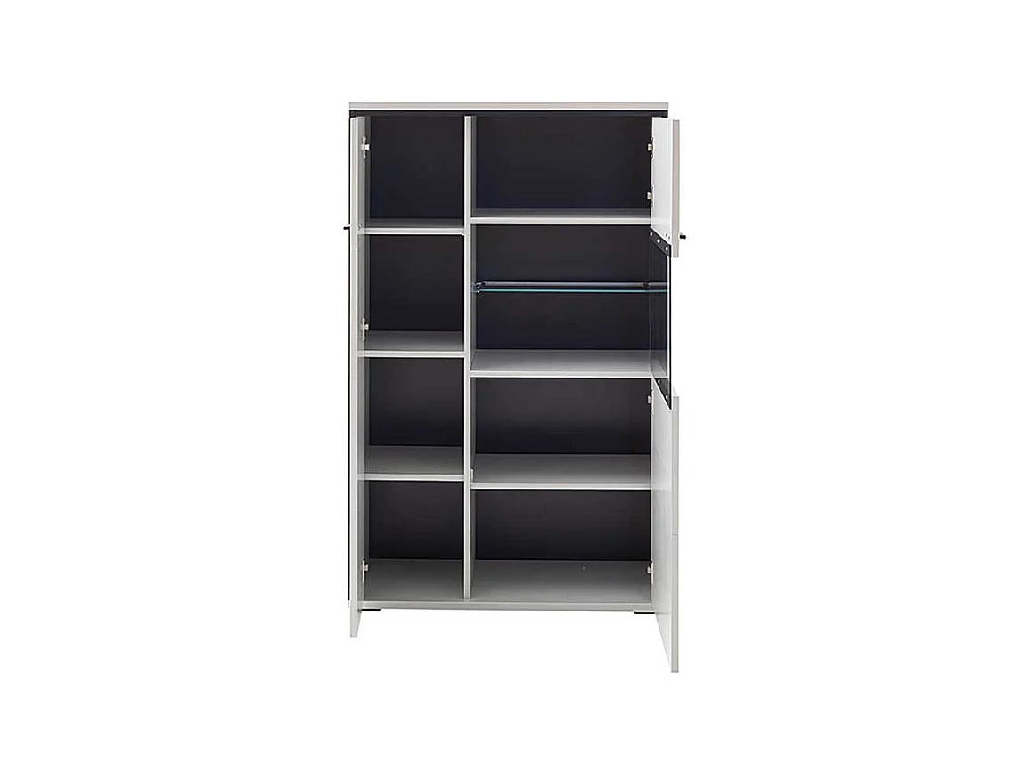 Esszimmer Highboard weiss und Schwarzgrau 136 cm hoch - 84 cm breit