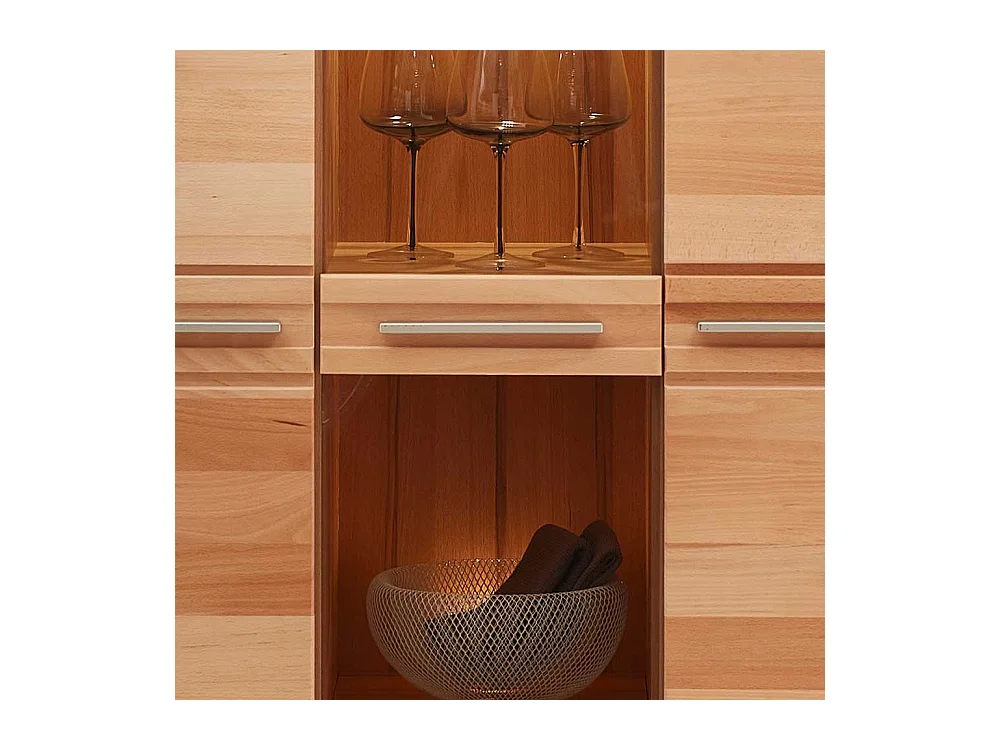 Wohnzimmer Highboard Kernbuche teilmassiv LED Beleuchtung