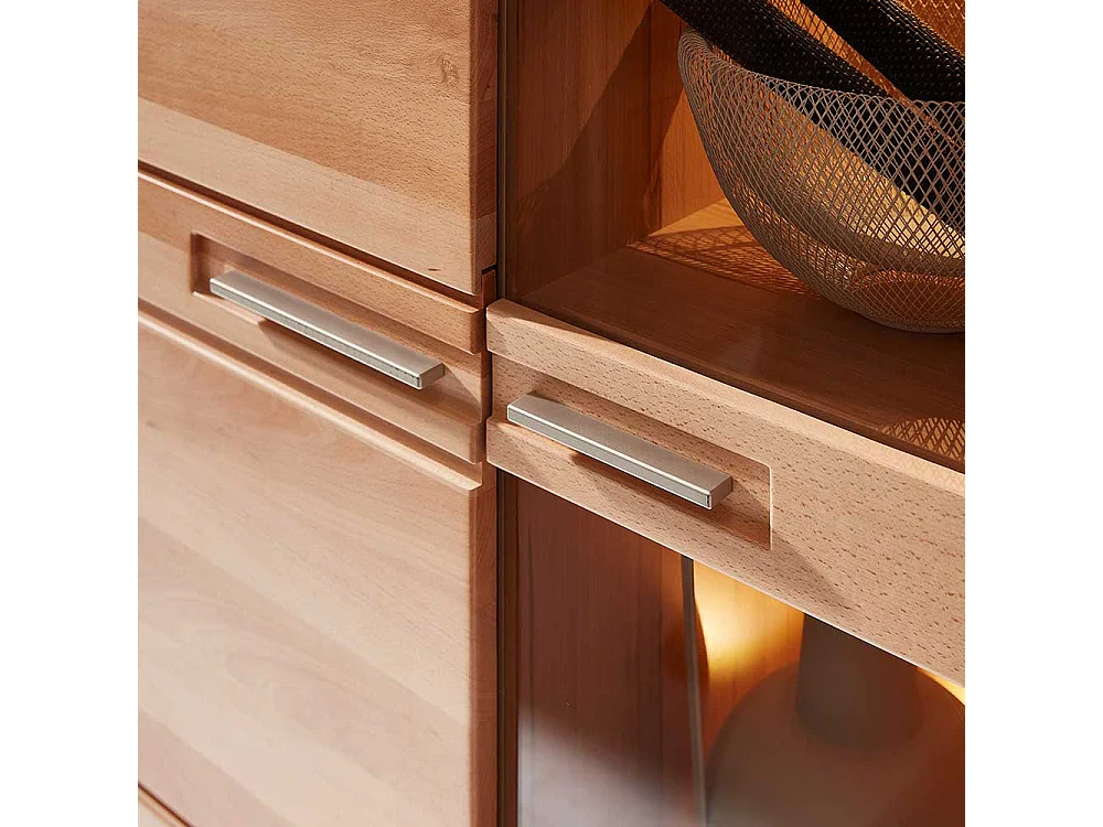 Wohnzimmer Highboard Kernbuche teilmassiv LED Beleuchtung