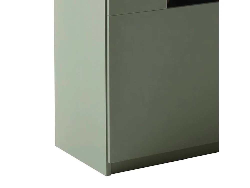 Highboard Wohnzimmerschrank mit LED Beleuchtung in Graugrün