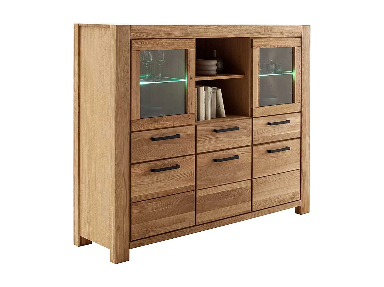 Highboard Anrichte in Wildeichefarben mit Glastüren