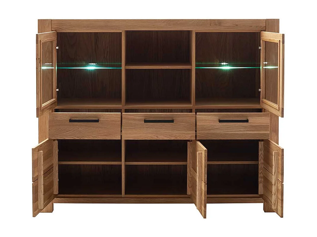 Highboard Anrichte in Wildeichefarben mit Glastüren