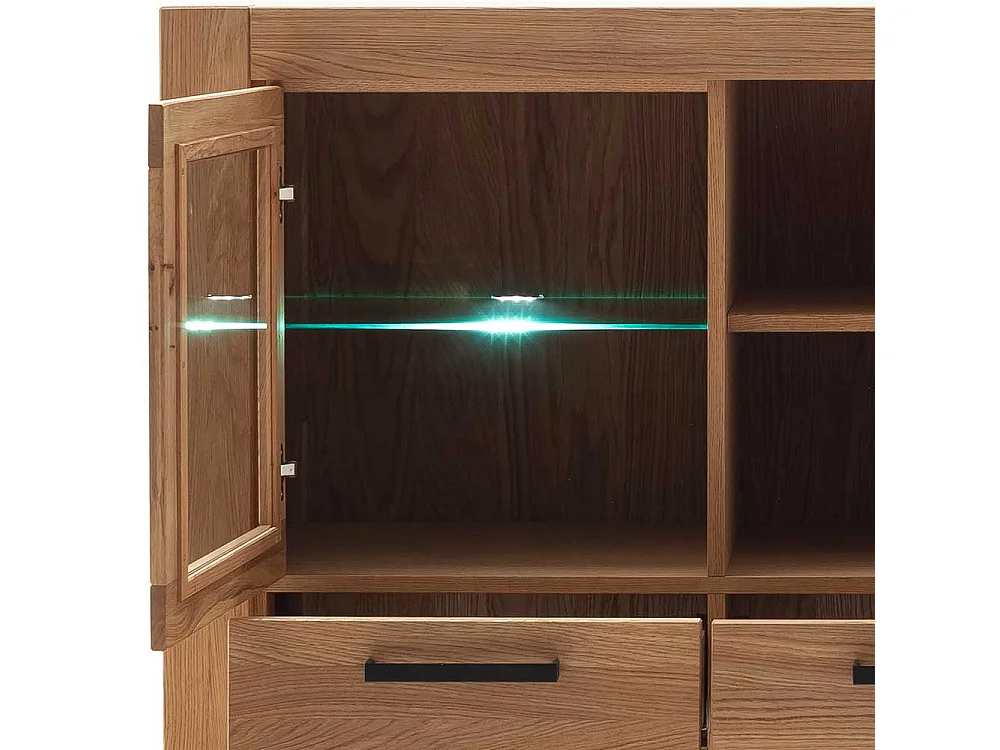 Highboard Anrichte in Wildeichefarben mit Glastüren