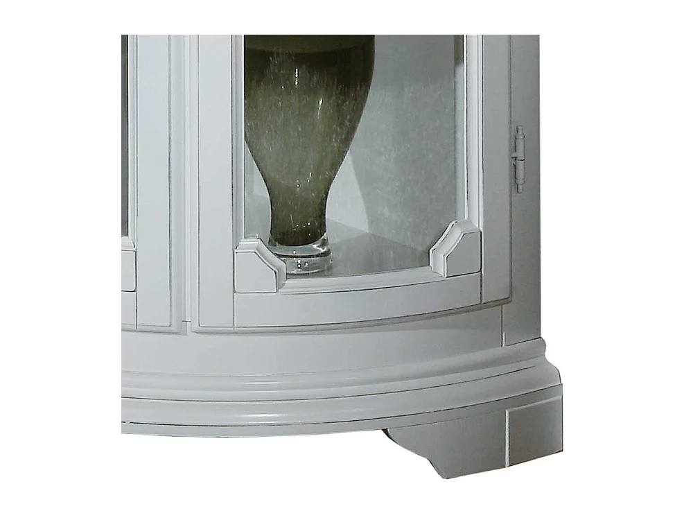 Wohnzimmer Eckvitrinenschrank in Weiß Vintage Look