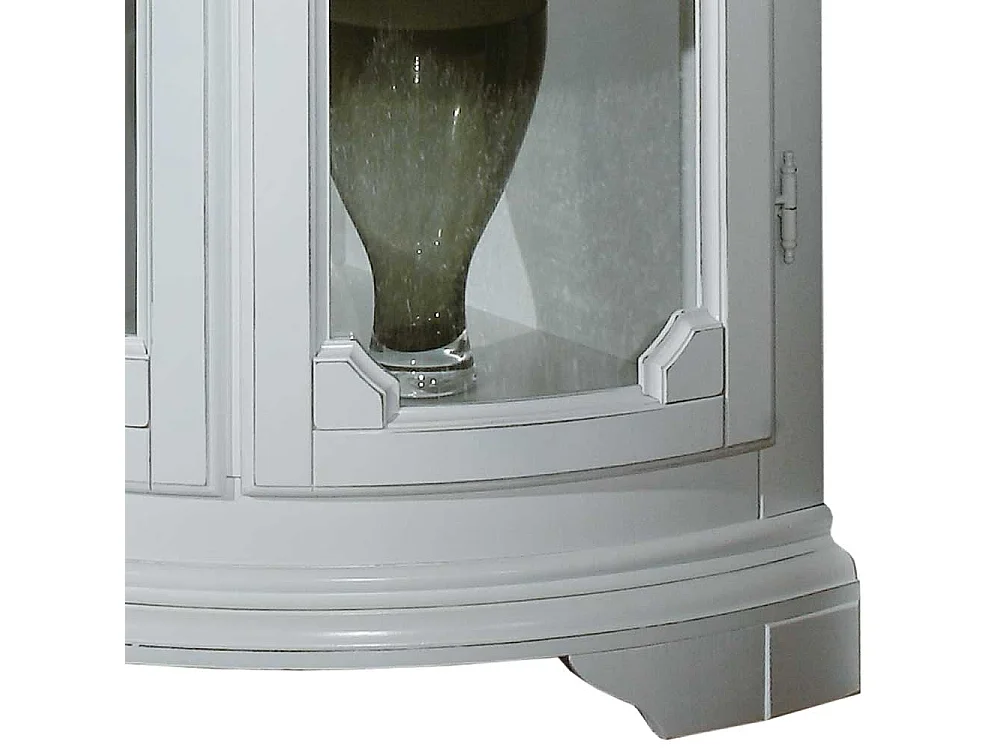 Wohnzimmer Eckvitrinenschrank in Weiß Vintage Look