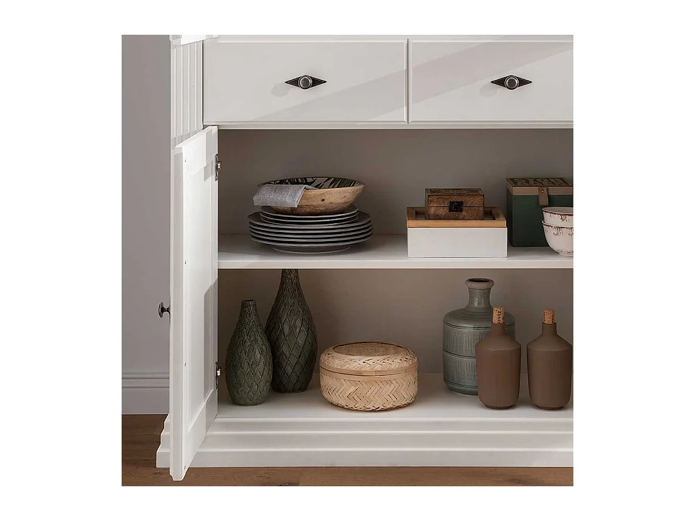 Esszimmervitrinenschrank im Landhausstil Kiefer und Eiche Massivholz