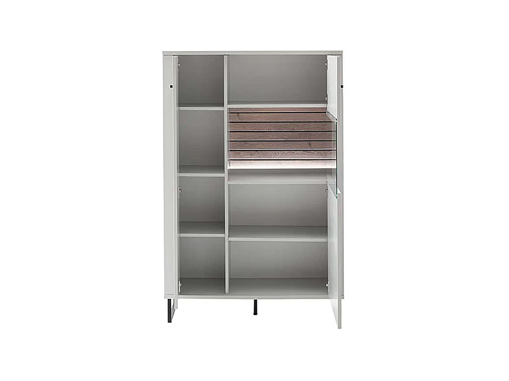 Weißes Highboard modern 100 cm breit Bügelgestell aus Metall