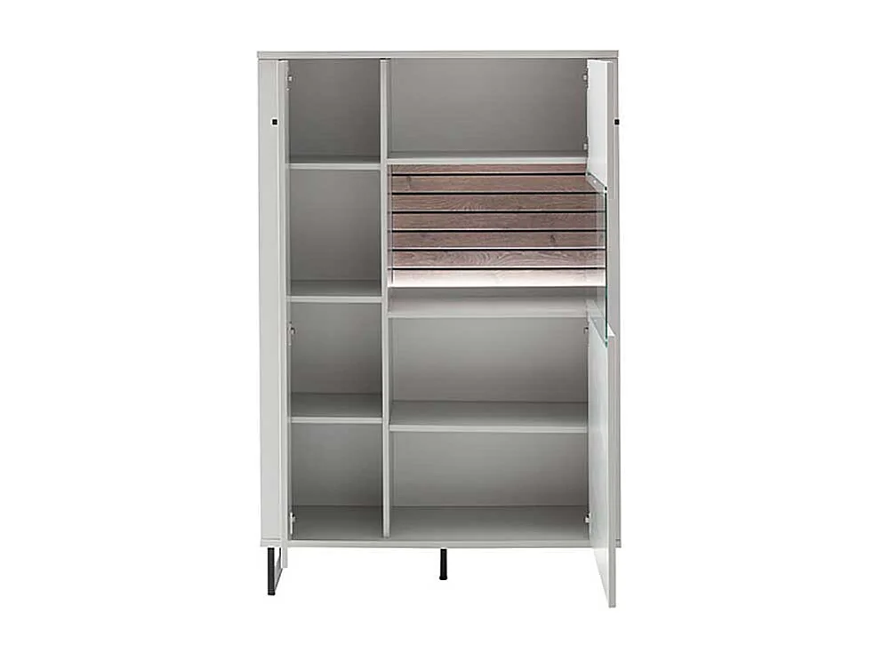 Weißes Highboard modern 100 cm breit Bügelgestell aus Metall