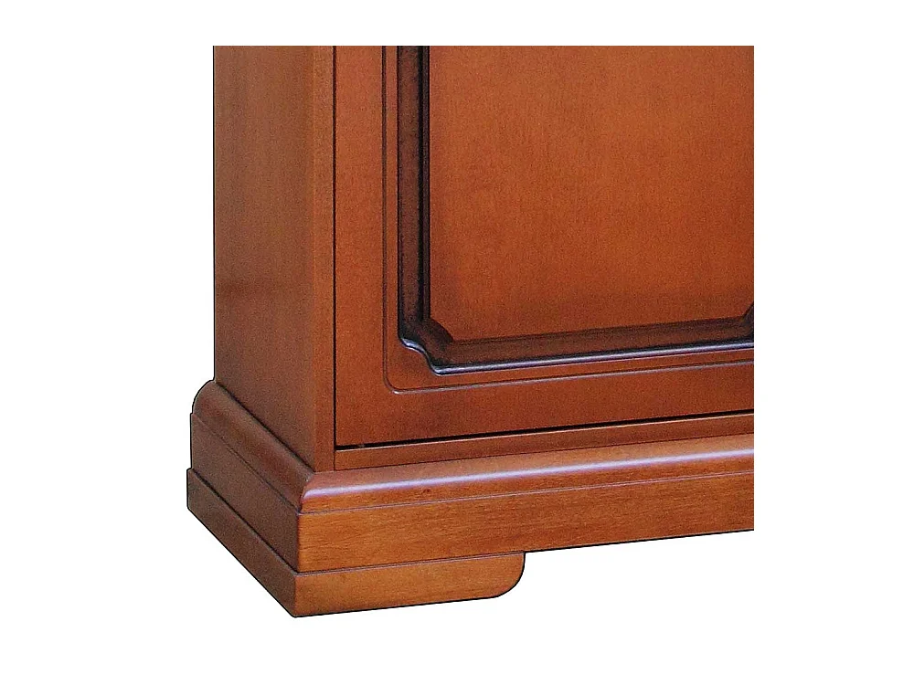 Bücherschrank mit Glastüren im klassischen Stil Nussbaumfarben