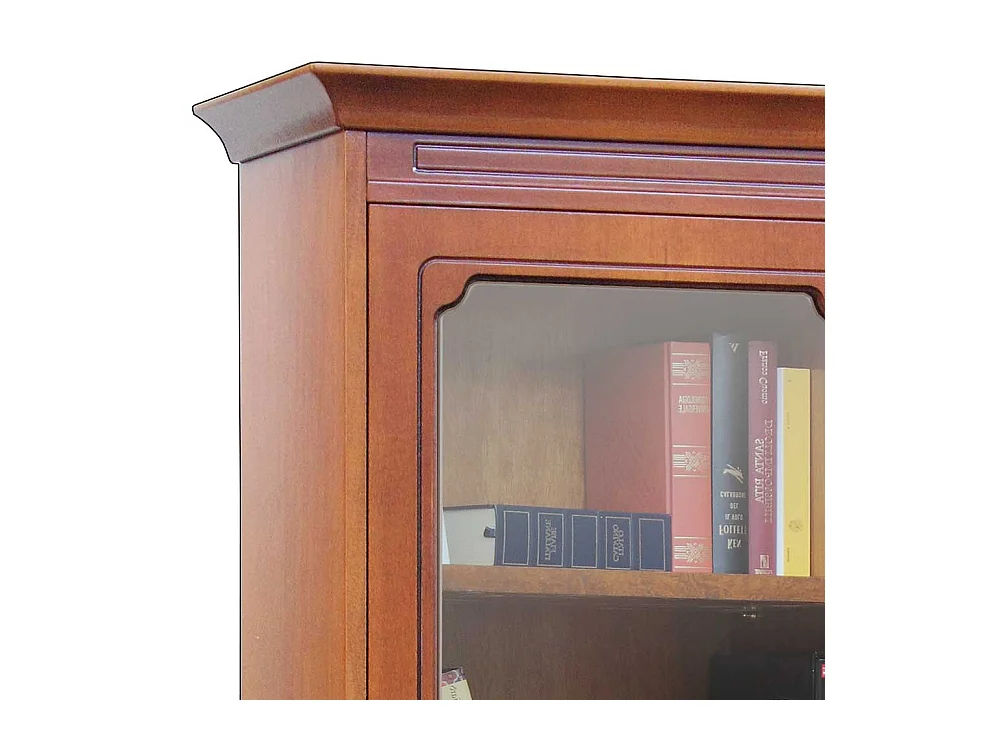 Bücherschrank mit Glastüren im klassischen Stil Nussbaumfarben