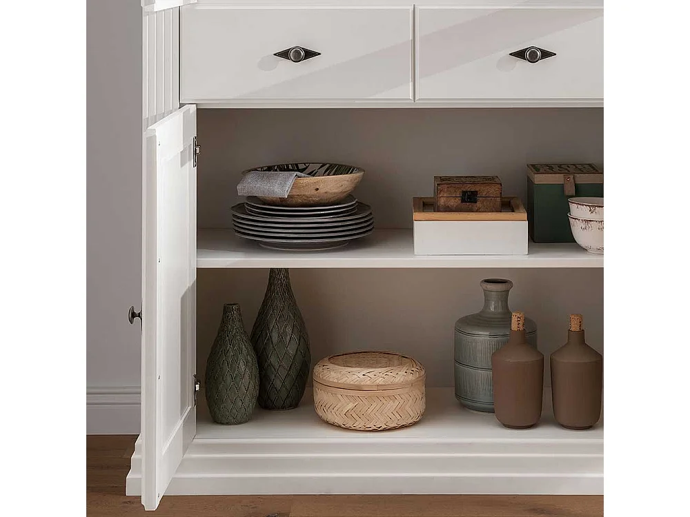 Esszimmervitrinenschrank im Landhausstil Kiefer und Eiche Massivholz