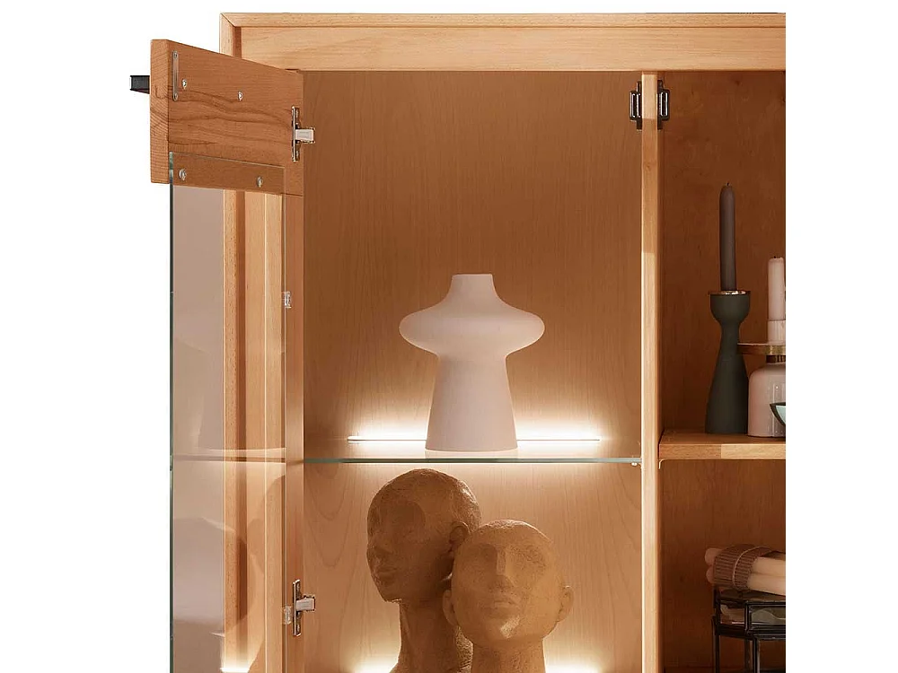 Wohnzimmer Highboard massiv aus Kernbuche und Hirnholz 135 cm hoch