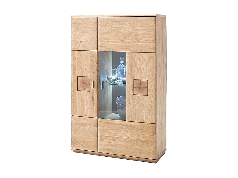 Wohnzimmer Highboard aus Eiche Glaseinsatz