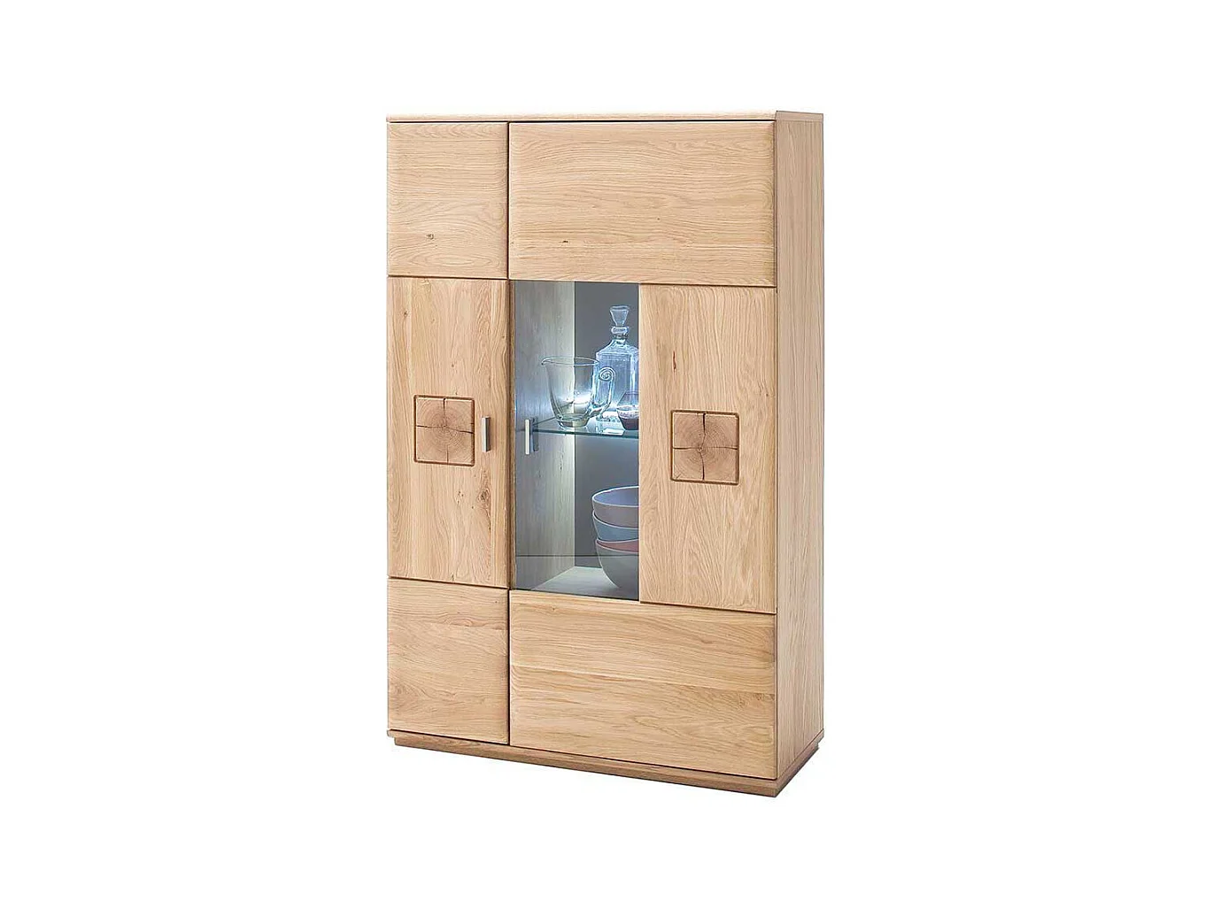 Wohnzimmer Highboard aus Eiche Glaseinsatz
