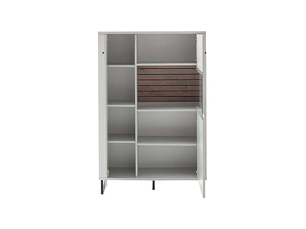 Weißes Highboard modern 100 cm breit Bügelgestell aus Metall