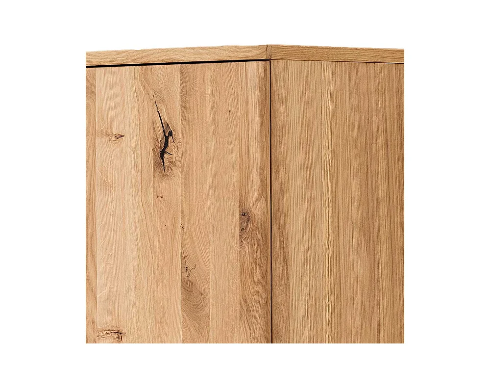 Wohnzimmervitrinenschrank in Balkeneiche Bianco furniert 45 cm breit