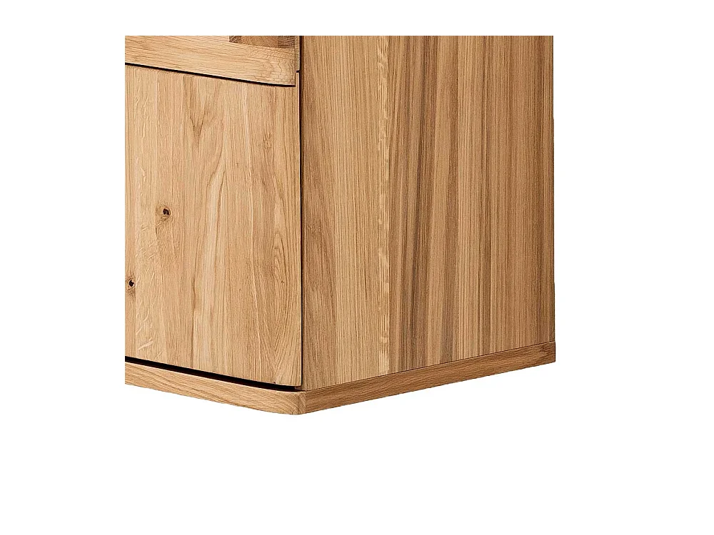 Wohnzimmervitrinenschrank in Balkeneiche Bianco furniert 45 cm breit