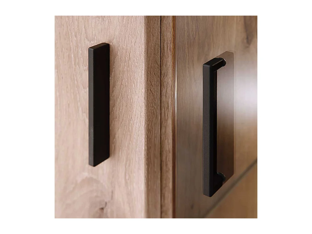 Wohnzimmervitrinenschrank in Wildeichefarben LED Beleuchtung