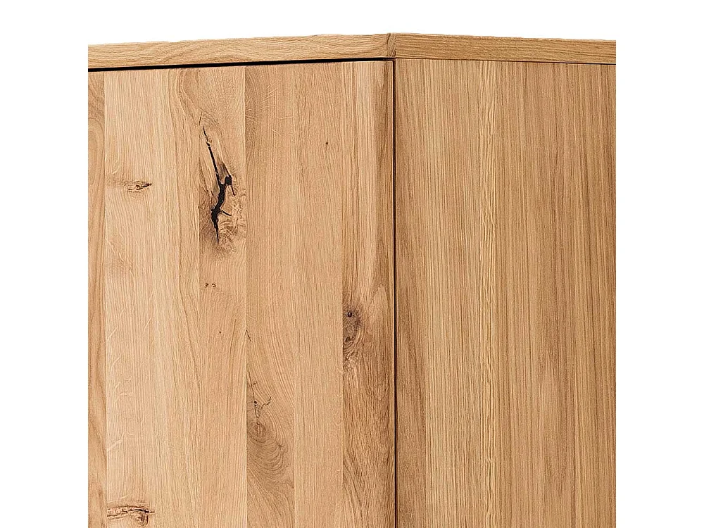 Wohnzimmervitrinenschrank in Balkeneiche Bianco furniert 45 cm breit