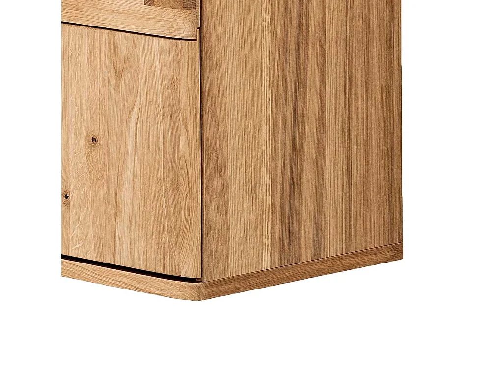 Wohnzimmervitrinenschrank in Balkeneiche Bianco furniert 45 cm breit