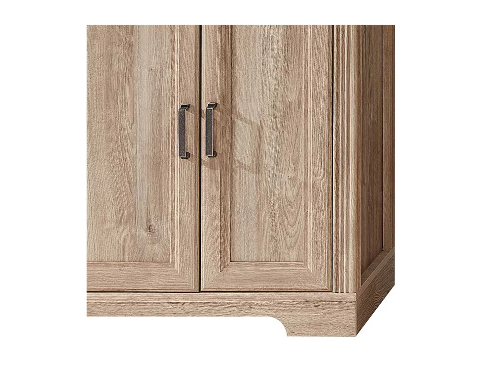 Wohnzimmervitrinenschrank in Eichefarben Landhausstil