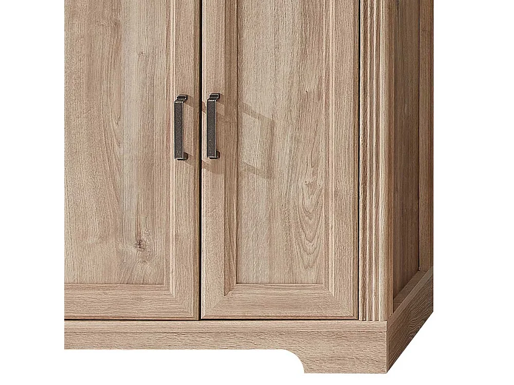 Wohnzimmervitrinenschrank in Eichefarben Landhausstil