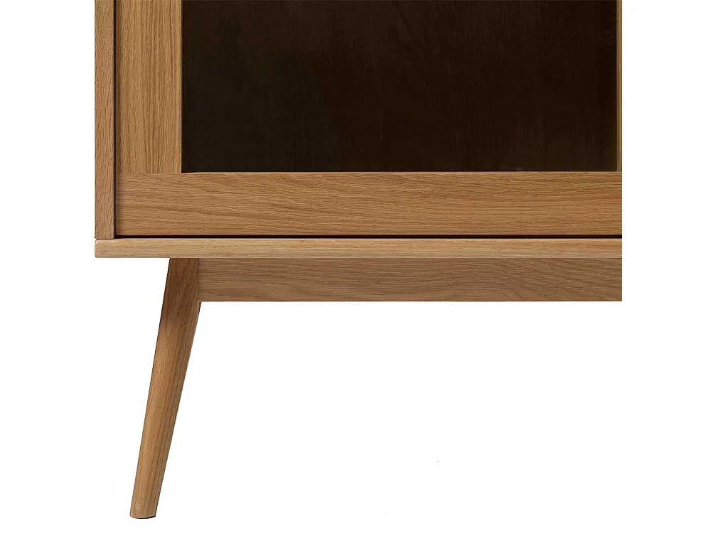 Wohnzimmervitrinenschrank im Skandi Design Eichefarben