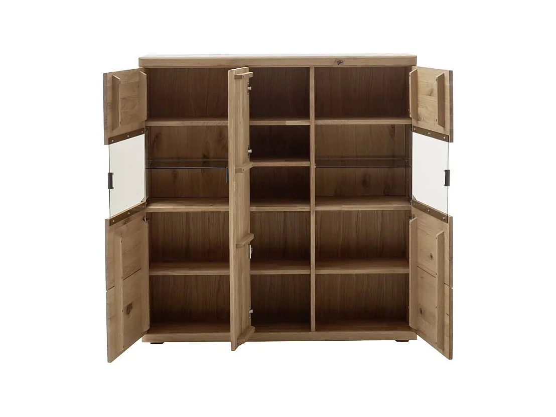 Wohnzimmer Highboard Massivholzschrank in Asteiche hell 133 cm breit