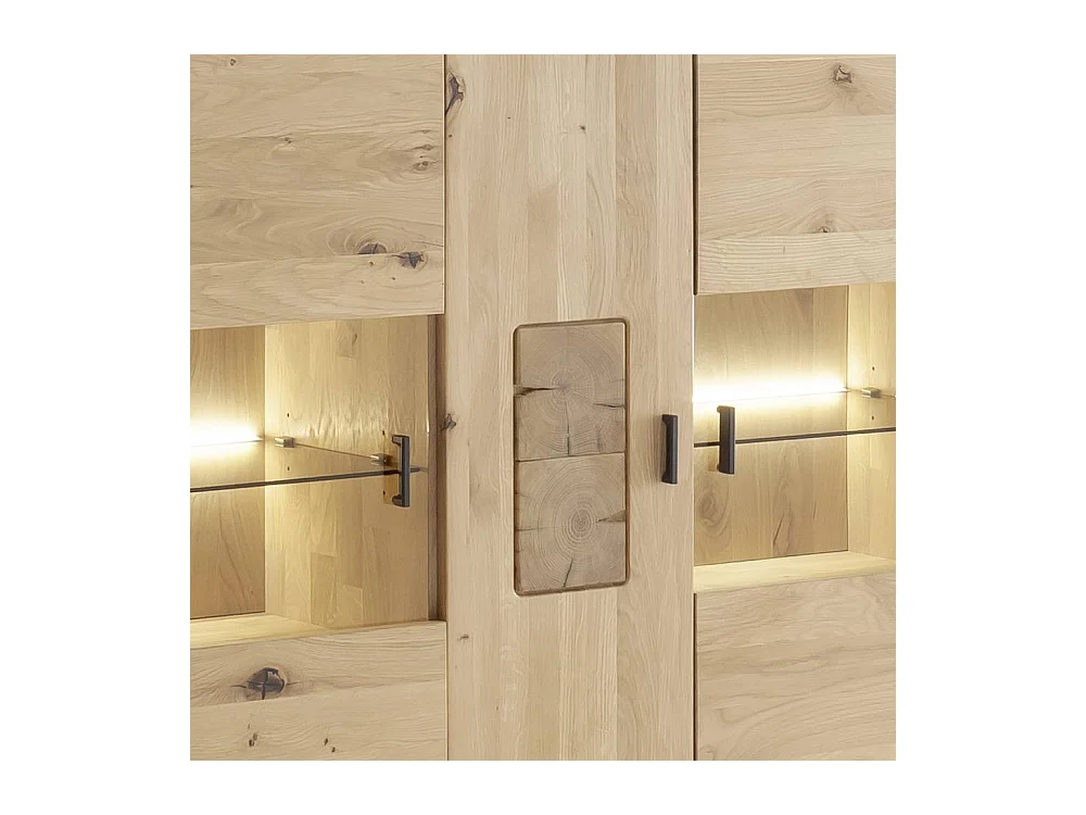 Wohnzimmer Highboard Massivholzschrank in Asteiche hell 133 cm breit