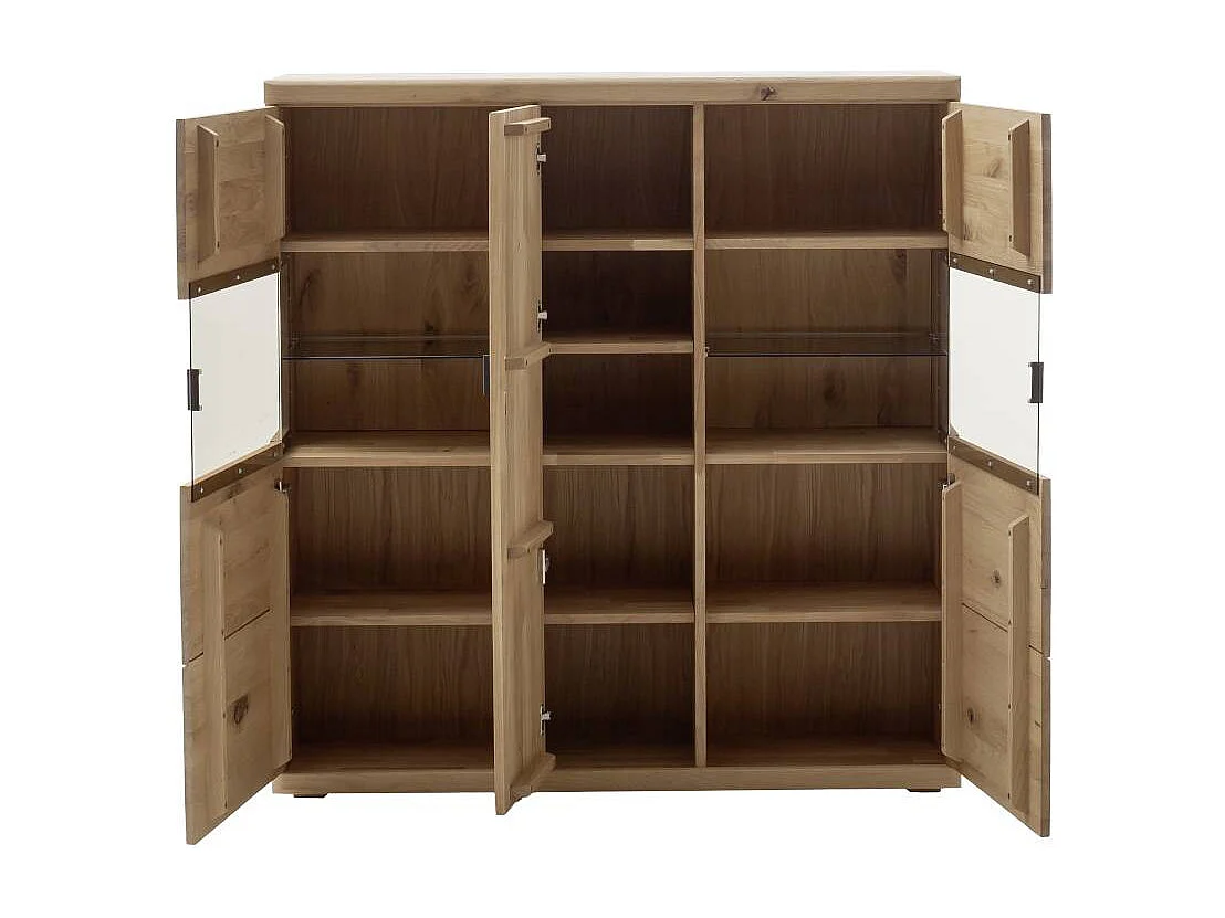 Wohnzimmer Highboard Massivholzschrank in Asteiche hell 133 cm breit