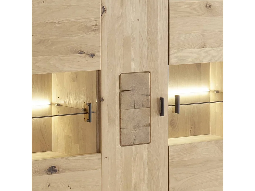 Wohnzimmer Highboard Massivholzschrank in Asteiche hell 133 cm breit