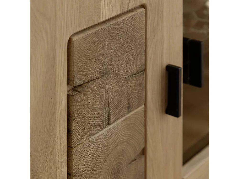 Wohnzimmer Highboard Massivholzschrank in Asteiche hell 133 cm breit