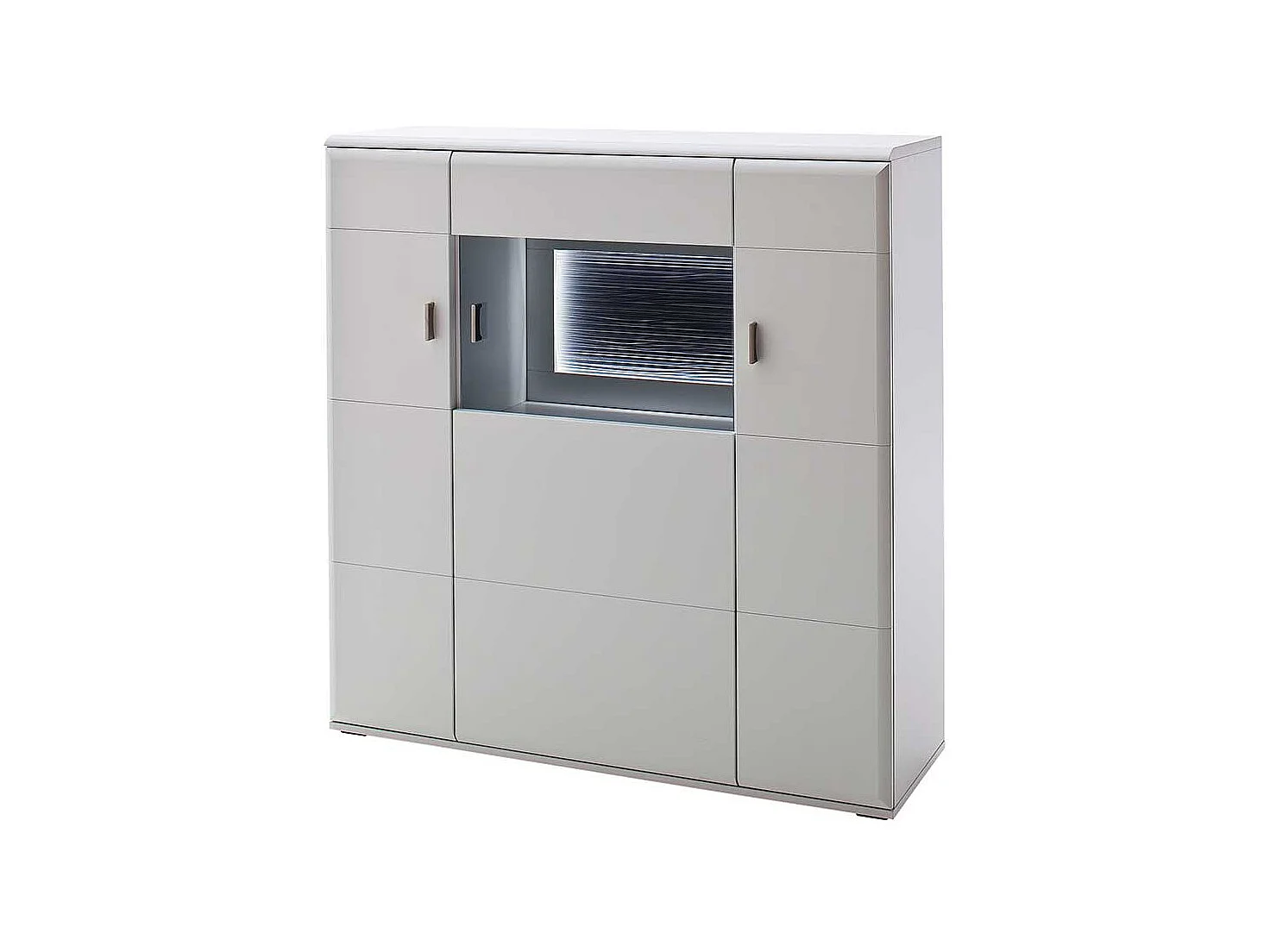 Wohnzimmer Kommode in Weiß und Anthrazit 120 cm breit