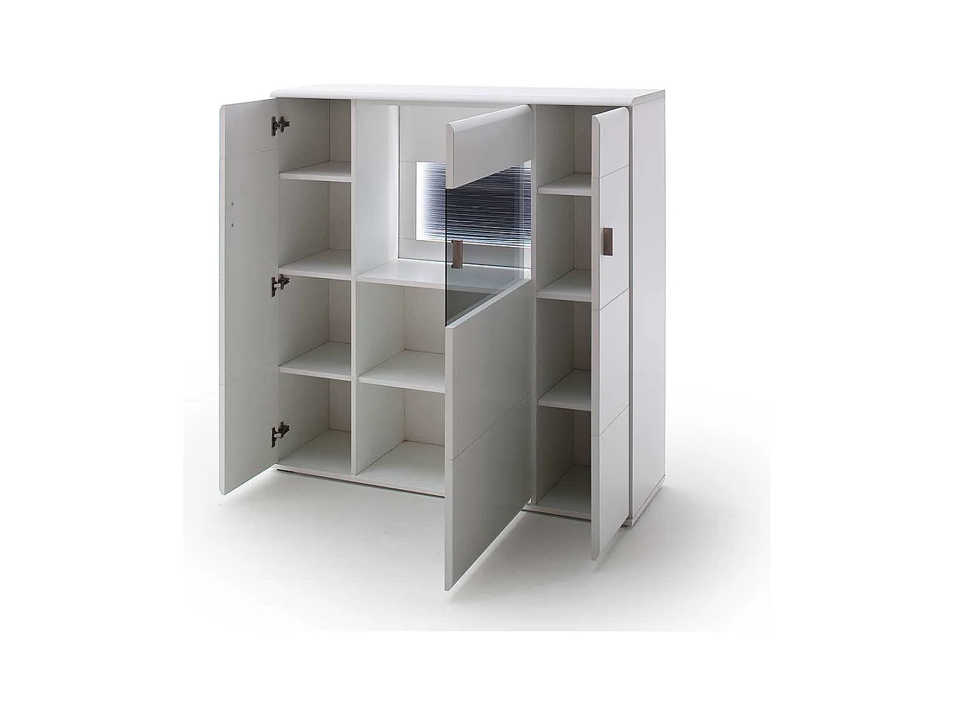 Wohnzimmer Kommode in Weiß und Anthrazit 120 cm breit