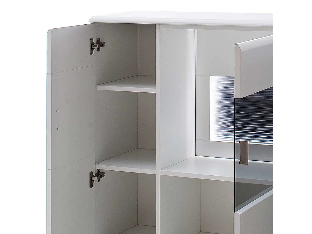 Wohnzimmer Kommode in Weiß und Anthrazit 120 cm breit