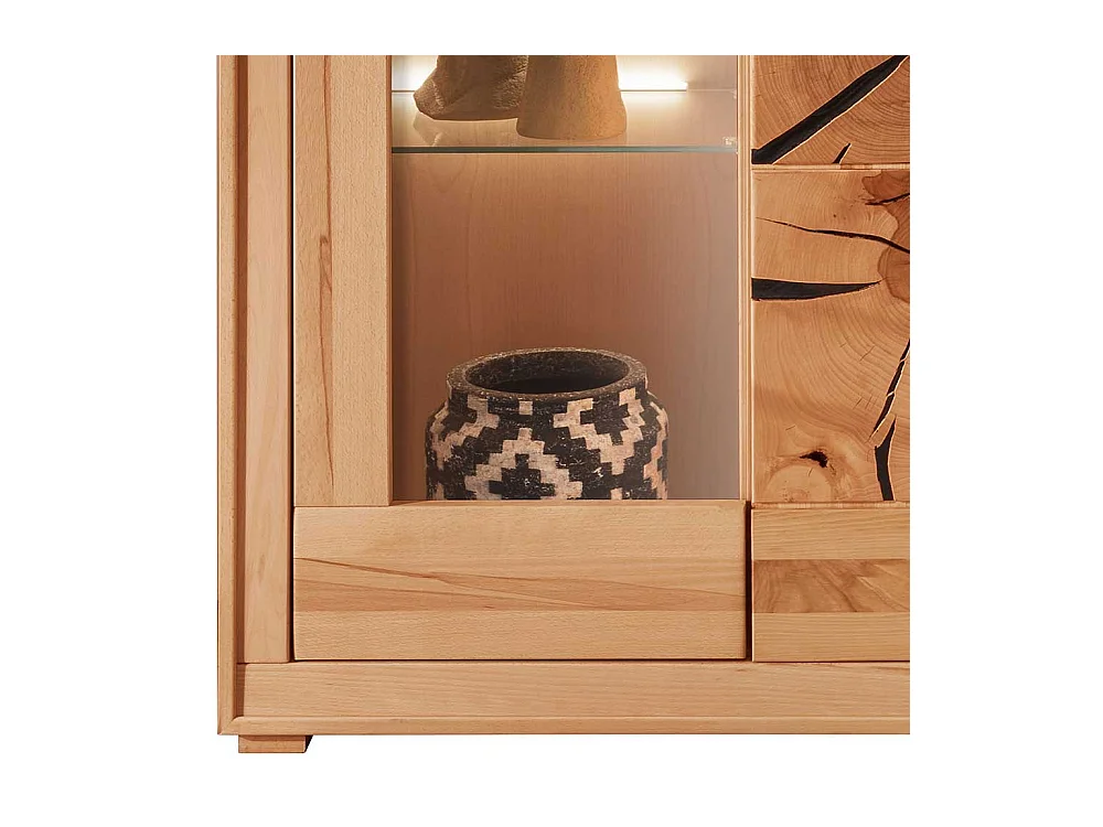 Wohnzimmer Highboard massiv aus Kernbuche und Hirnholz 135 cm hoch