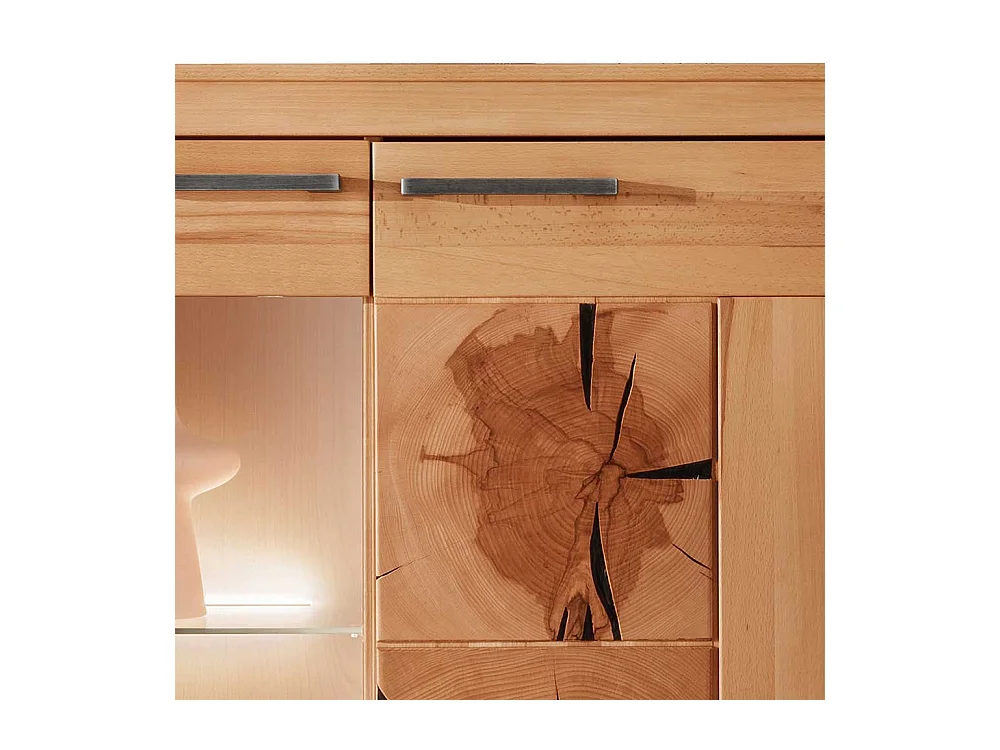 Wohnzimmer Highboard massiv aus Kernbuche und Hirnholz 135 cm hoch