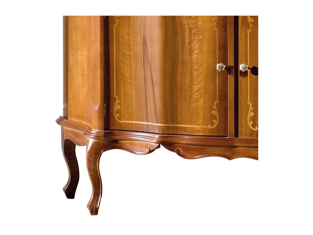 Esszimmervitrinenschrank in Nussbaumfarben Barockstil