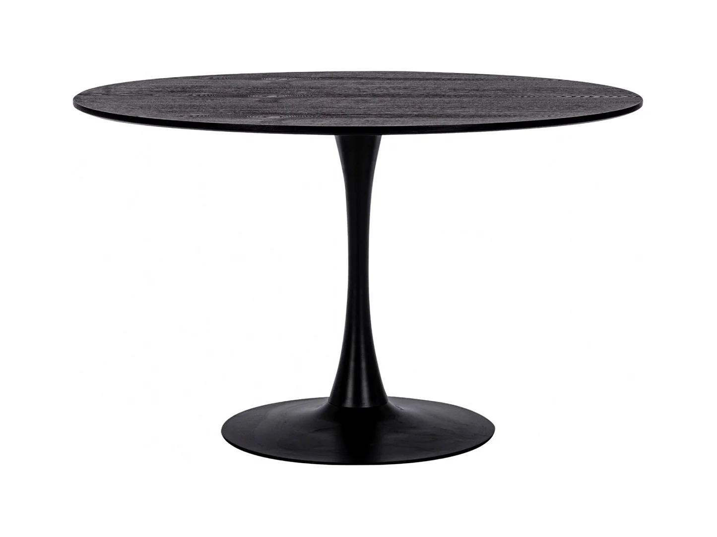 Table à manger ronde tulipe en métal noir L120 4 places - BLOSSOM