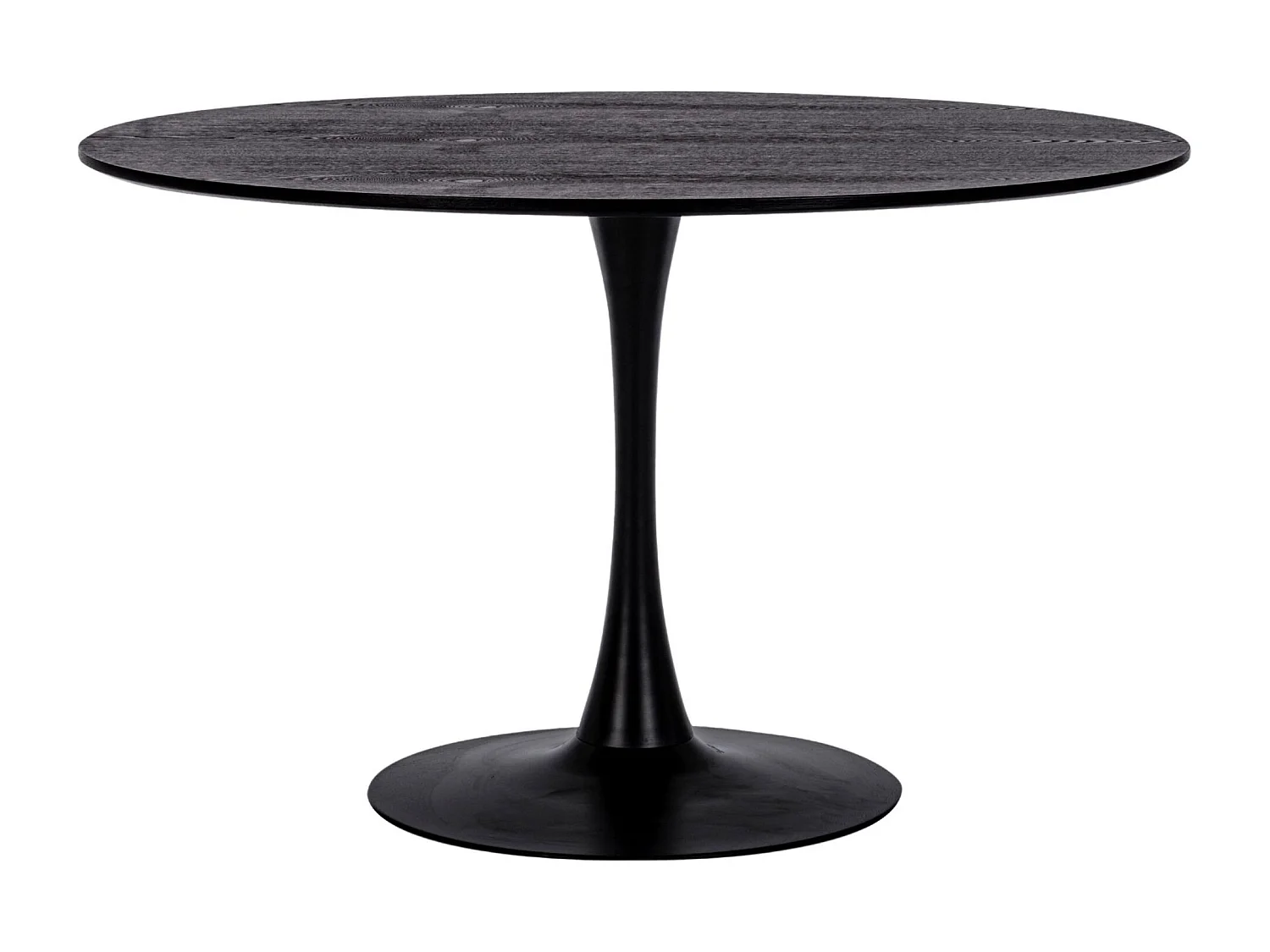 Table à manger ronde tulipe en métal noir L120 4 places - BLOSSOM