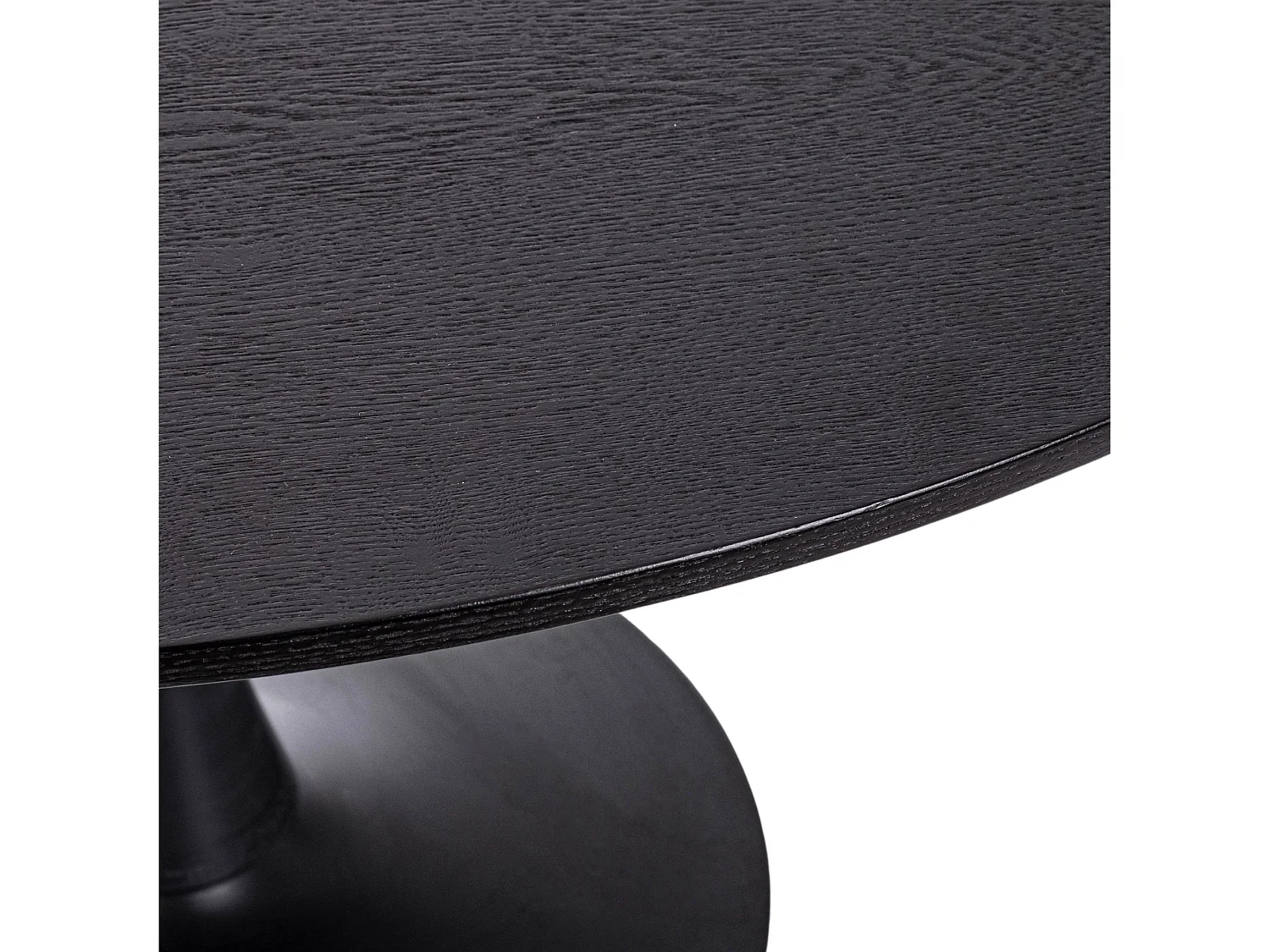 Table à manger ronde tulipe en métal noir L120 4 places - BLOSSOM