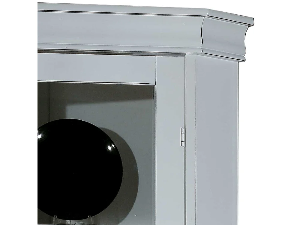 Großer Eckvitrinenschrank in Weiß Vintage Look