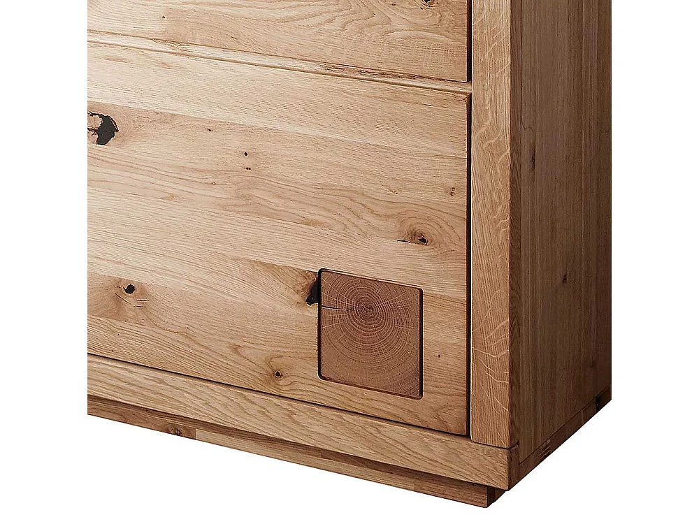Highboard Wildeiche aus Massivholz Glastür rechts