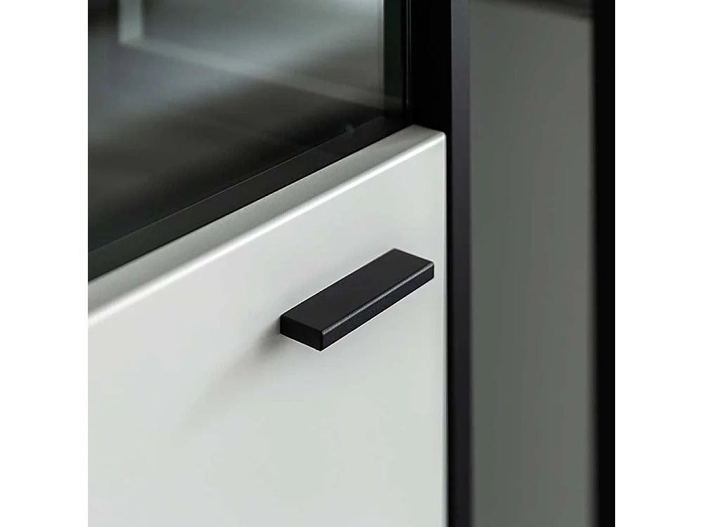 Esszimmervitrinenschrank weiss in modernem Design 199 cm hoch