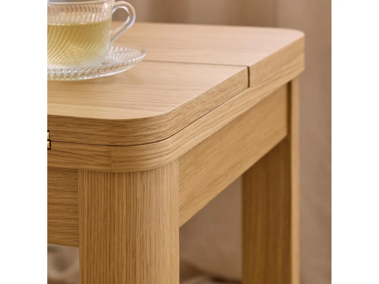 Table rectangulaire à volets chêne clair 2/4 places L120 - MILA