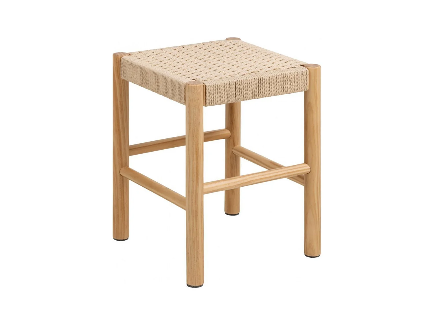 Tabouret en bois et assise tressée L80 - THEO