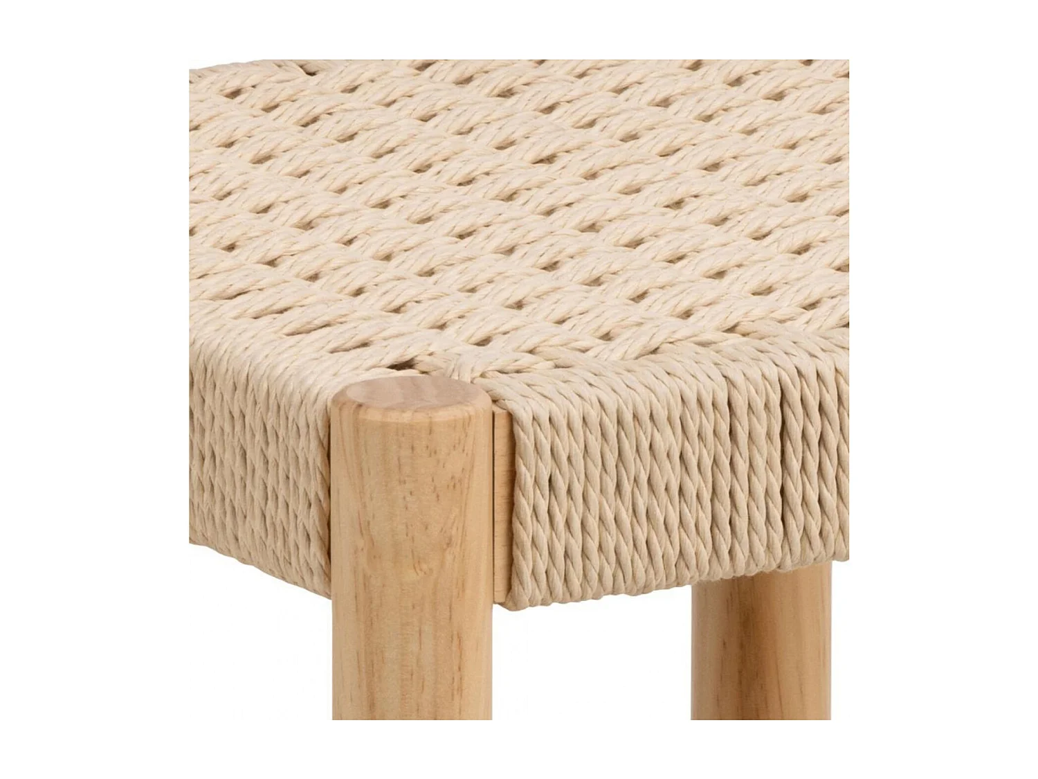 Tabouret en bois et assise tressée L80 - THEO